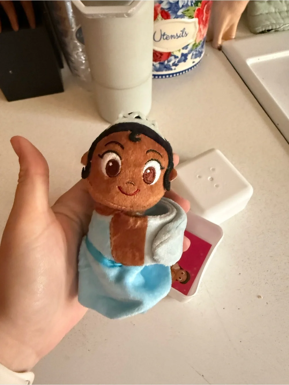 Disney Blue Princess Finger Puppet Plush - Brown Skintone